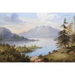 Irish Interest: A 19th Century English porcelain topographical plaque depicting: Upper Lake