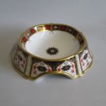 A rare Royal Crown Derby Pet Food Bowl, decorated in the Old Imari pattern, first quality, Boxed