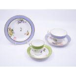 A collection of Derby Stevenson & Hancock 1863-1866 to include: a breakfast cup, saucer and plate,