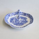 A 20th century Spode ‘Italian’ Blue and White shaped Olive tray Date 20th century Size 20.5x19cm