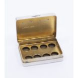 Shooting Interest: A George V silver rectangular butt marker holder, the hinged cover opens to