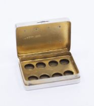 Shooting Interest: A George V silver rectangular butt marker holder, the hinged cover opens to