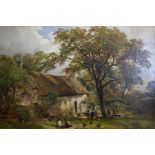 George Turner (1841-1910) Old Farm Ticknall  oil on canvas, 34 x 45cm  signed lower right; signed,