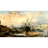 Edmund John Niemann (1813-1876), The Harbour at Avonmouth, Bristol, signed, inscribed 'Bristol'