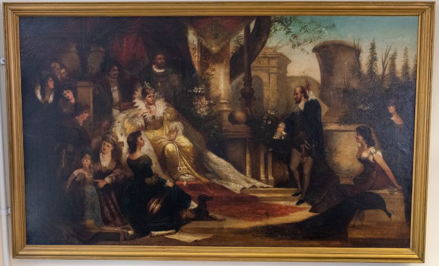 F L Handleworth? (19th Century)  Portrait of Shakespeare declaiming for Queen Elizabeth I and