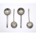 ***RE-OFFER JULY A&C £40-60** A group of four Continental pewter spoons probably 18th Century, plain