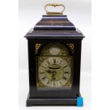 John Everell of London inverted bell top fusee verge bracket clock with 6" arch brass dial. Boss