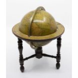 Newton and Son - 1840 improved terrestrial globe, mounted on Dutch style stand, 26cm high x 20cm