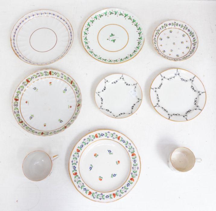 An interesting reference collection of various arrow and A marked pieces of Derbyshire porcelain,