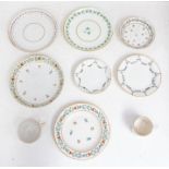 An interesting reference collection of various arrow and A marked pieces of Derbyshire porcelain,