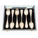 A set of six late 19th Century American silver bright cut engraved decoration, by Gorham, stamped,