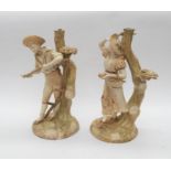 A pair of Hadley Royal Worcester figural lamps. Condition: professional restoration. Total height: