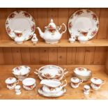 A collection of Royal Albert Old Country Roses china dinner and tea service to include: 6 x
