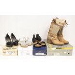 A collection of 8 branded boxed boots and shoes, all size 4