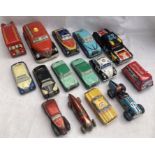 Tinplate: A collection of vintage tinplate vehicles to include Glamorgan Toy Products (G.T.P.),