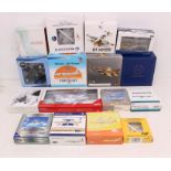 Diecast: A collection of assorted boxed diecast model aircraft, to include: Oxford Aviation,