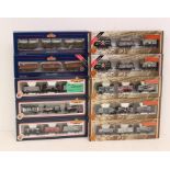 Bachmann: A collection of ten boxed Bachmann, OO Gauge rolling stock wagon three-packs to