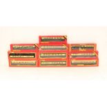 Hornby: A collection of ten boxed Hornby, OO Gauge coaches to comprise: R430, R932, R429, R931,