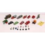 Diecast: A collection of assorted playworn, unboxed, diecast vehicles to include: Britains Army
