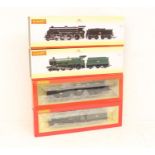 Hornby: A boxed Hornby, OO Gauge, BR 4-6-0 Class 4900 'Rood Ashton Hall', locomotive and tender,