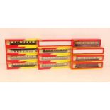 Hornby: A collection of twelve boxed Hornby, OO Gauge coaches to comprise: R4525, R4354, R4353,