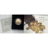 Royal Mint 2000 Millennium Sovereign in Presentation Case with Certificate of Authenticity.