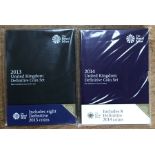 Royal Mint 2013 & 2014 Definitive 8 coin sets sealed in Original Packaging