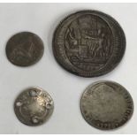 French and Spanish coins, including 1792 commemorative 10 sols,