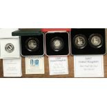Royal Mint Silver Proof Coins in Original Case with Certificate of Authenticity, includes Fifty