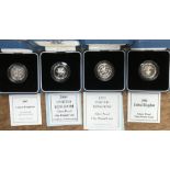 Royal Mint Silver Proof Coins in Original Case with Certificate of Authenticity, includes 1990 Wales