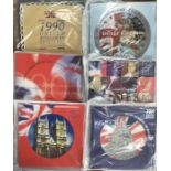 Royal Mint BU year sets in Original presentation folders, includes 1990, 2000, 2001, 2002, 2003 &