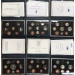 Royal Mint Proof year sets in Original Cases with Certificate of Authenticity. Includes 1987,