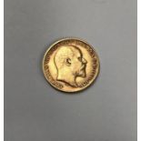 Edward VII gold half Sovereign.