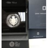 Royal Mint Sapphire Jubilee 2017 Five Ounce Silver Proof Coin In Original Case with Certificate of