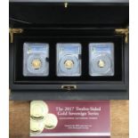 Tristan da Cunha 2017 Twelve-Sided Gold Sovereign Set of Full, Half and Quarter Sovereign, all are