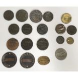 Collection of British Tokens includes, 1811 Bath Penny, 2 x Iron Bridge Coalbrook halfpenny’s,