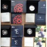 Royal Mint Silver Proof Coins in Original Cases with Certificate of Authenticity, includes 2018 65th
