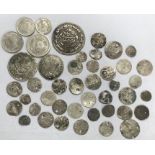 Collection of Silver World Coins predominately from the Middle East and India.