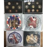 Royal Mint Proof & BU year sets in Original presentation Cases & folders, includes 1990, 1991 (in