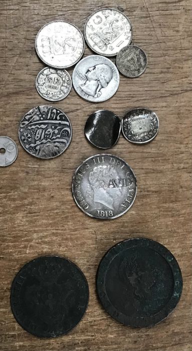 Coin collection of world coins to include Silver Rupee coin, Silver British love tokens coins of - Image 2 of 3