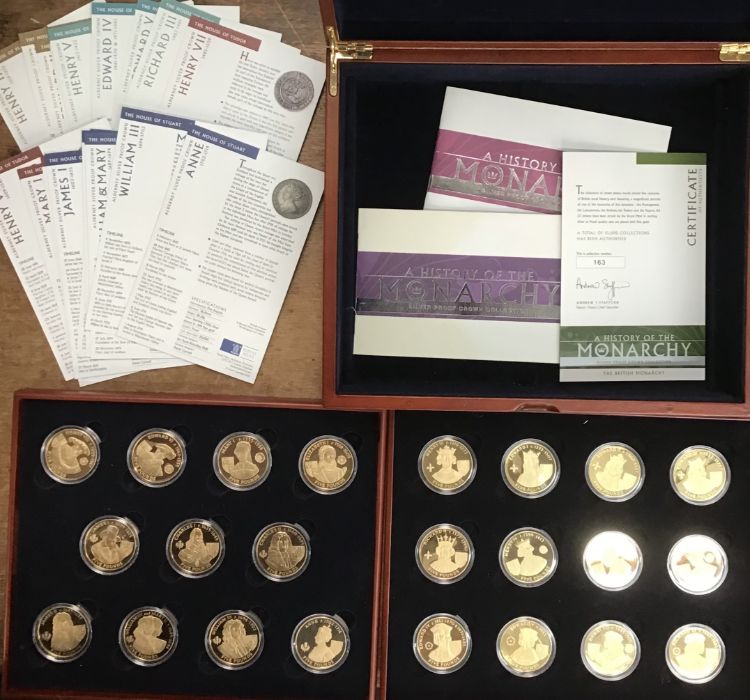 Royal Mint 23 coin set ‘History of the monarchy’ .925 Silver clad in .999 gold. In Original