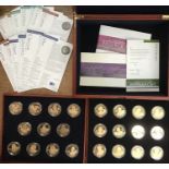 Royal Mint 23 coin set ‘History of the monarchy’ .925 Silver clad in .999 gold. In Original