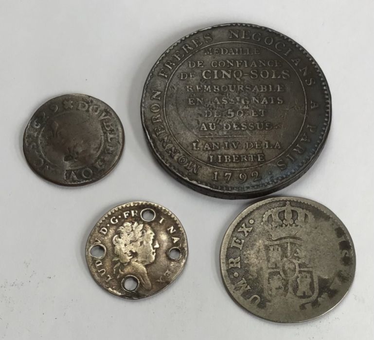 French and Spanish coins, including 1792 commemorative 10 sols, - Image 2 of 2