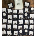 Collection of Bronze Roman coins with identity tickets & COA for most of them.