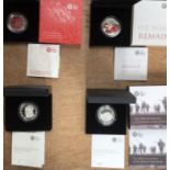 Royal Mint Silver Proof Coins in Original Cases with Certificate of Authenticity, includes 2015
