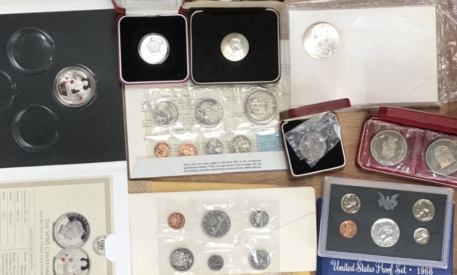 Silver Proof Coins in Original Cases with Certificates,  World Proof Sets with other Medallic