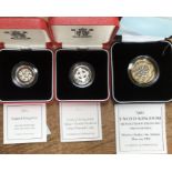 Royal Mint Silver Piedfort Coins in Original Case with Certificate of Authenticity. Includes 2001