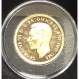 George VI £2 Double Sovereign of 1937, in presentation case with Certificate of Authenticity.