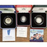 Royal Mint Silver Piedfort Proof Coins in Original Cases with Certificate of Authenticity,