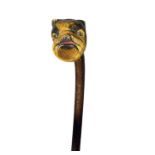 An C1920s  hand carved walking stick, the handle in the form of a British Bulldog's head. (1)